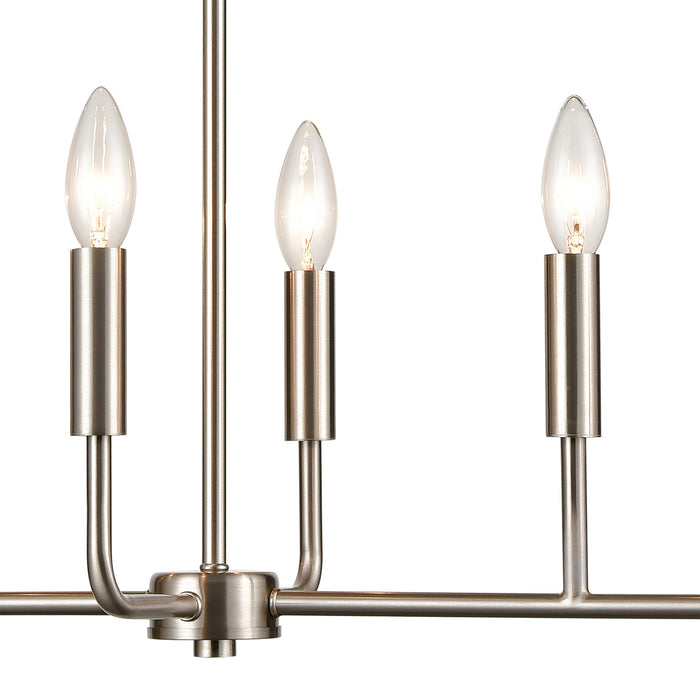 Six Light Chandelier from the Park Slope collection in Brushed Nickel finish