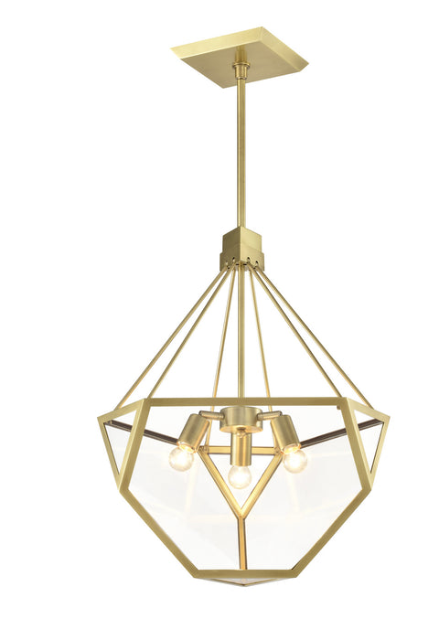 Zeev Lighting - CD10369-3-AGB - Three Light Chandelier - Moonbow - Aged Brass With Clear Glass Or Frosted Glass