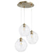 Quorum - 63-80 - Three Light Pendant - Numen - Aged Brass