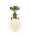Innovations - 517-1CH-AB-G201-6-LED - LED Semi-Flush Mount - Franklin Restoration - Antique Brass