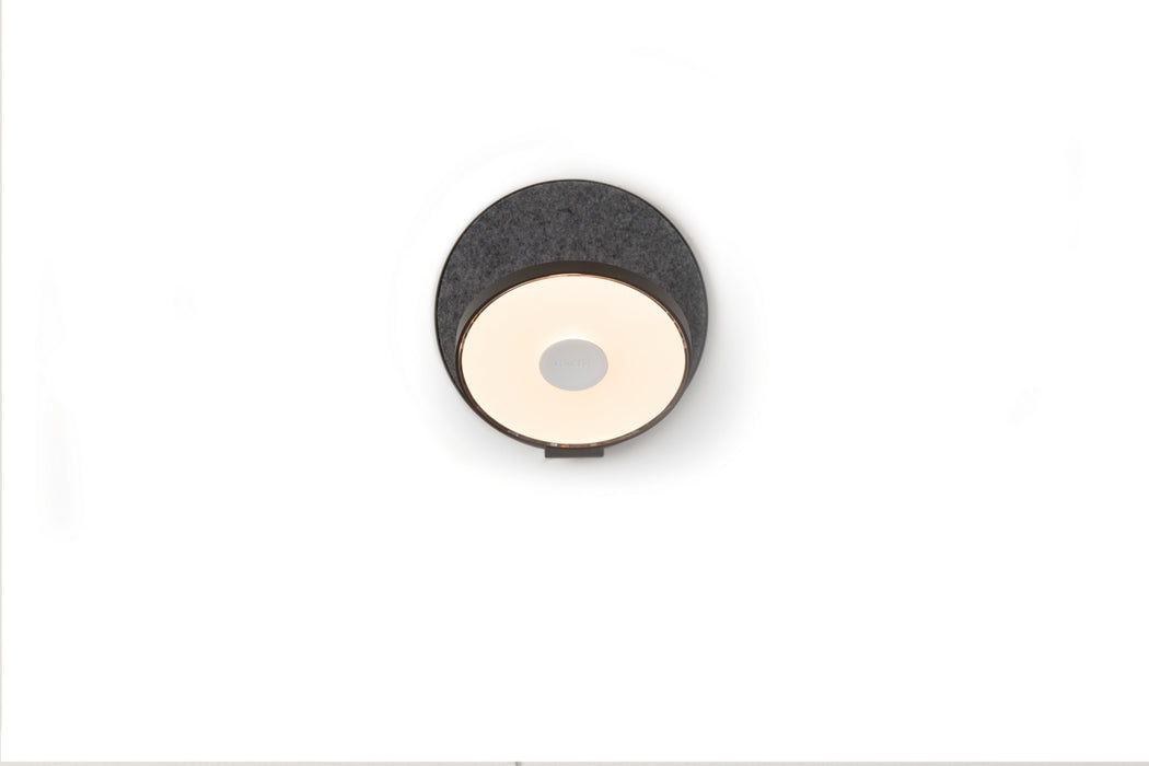 Koncept - GRW-S-MBK-OXF-HW - LED Wall Sconce - Gravy - Metallic Black, Oxford Felt