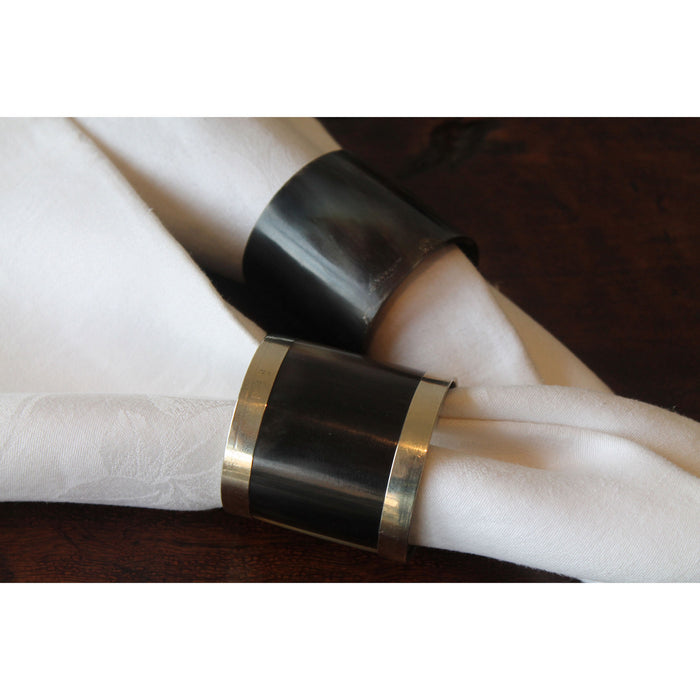 ELK Home - NAP021/S4 - Horn Napkin Rings - Metal Band (Set Of 4) - Horn