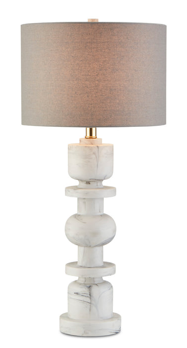 Currey and Company - 6000-0687 - One Light Table Lamp - White/Gray