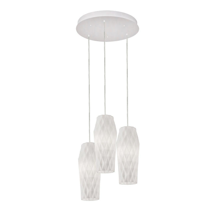 AFX Lighting - CNDP05MBWHRND3 - Three Light Pendant - Candice - Satin Nickel