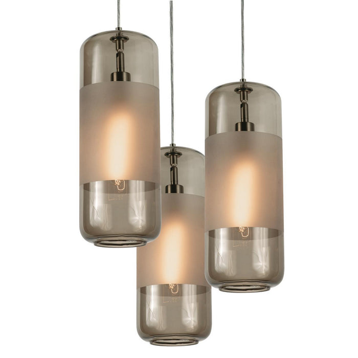 AFX Lighting - HRP06MBSNBRRND3 - Three Light Pendant - Hermosa - Satin Nickel