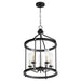 Quorum - 829-5-6980 - Five Light Entry Pendant - Empire - Noir w/ Aged Brass