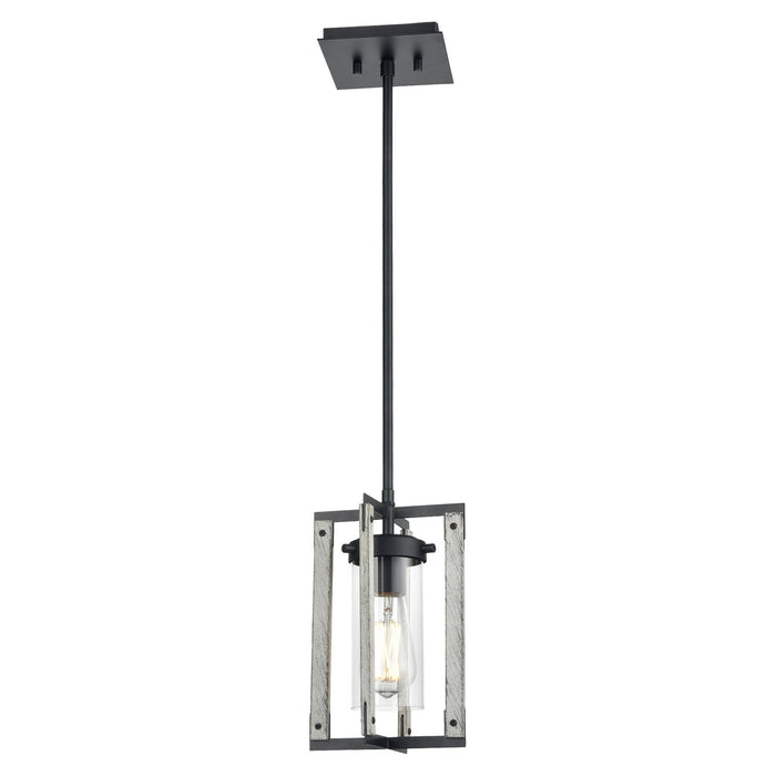 DVI Lighting - DVP38621GR+BIW-CL - One Light Mini-Pendant - Okanagan - Graphite/Birchwood On Metal w/ Clear Glass