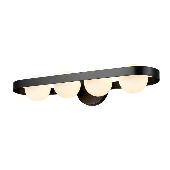 DVI Lighting - DVP45044EB-OP - Four Light Vanity - Atwood - Ebony w/ Half Opal Glass