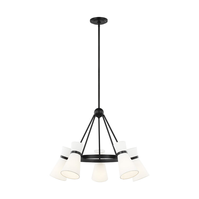 Generation Lighting - 3190505-112 - Five Light Chandelier - CLARK - Midnight Black