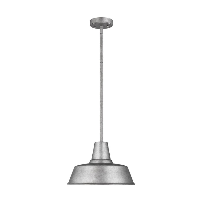 Generation Lighting - 6237401-57 - One Light Outdoor Pendant - Barn Light - Weathered Pewter