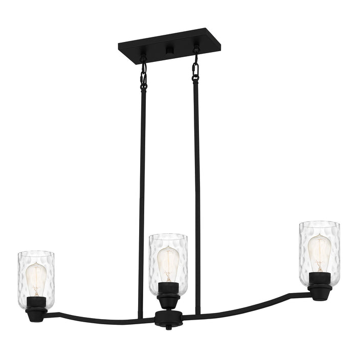 Quoizel - ACA335MBK - Three Light Linear Chandelier - Acacia - Matte Black