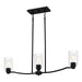 Quoizel - ACA335MBK - Three Light Linear Chandelier - Acacia - Matte Black