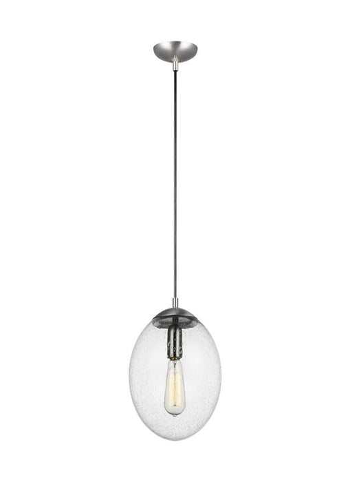 Generation Lighting - 6601801EN7-04 - One Light Pendant - Leo - Hanging Globe - Satin Aluminum