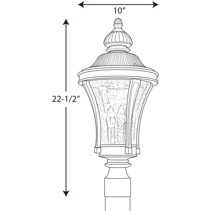 Three Light Post Lantern from the Nottington collection in Forged Bronze finish