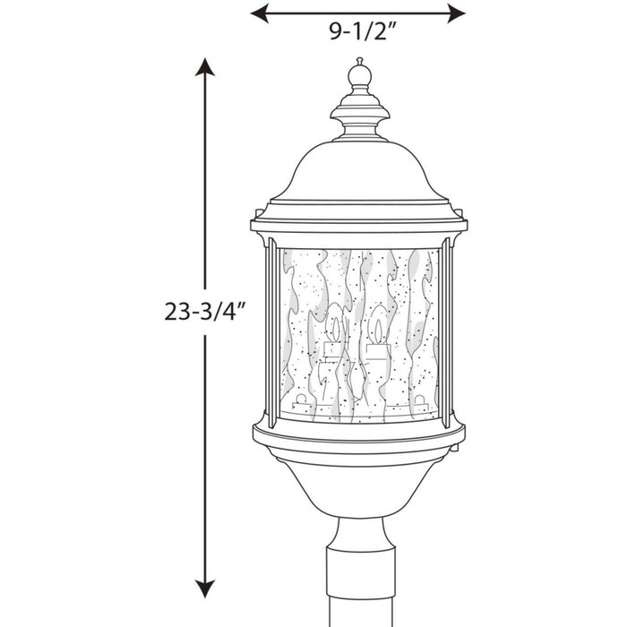 Three Light Post Lantern from the Ashmore collection in Textured Black finish