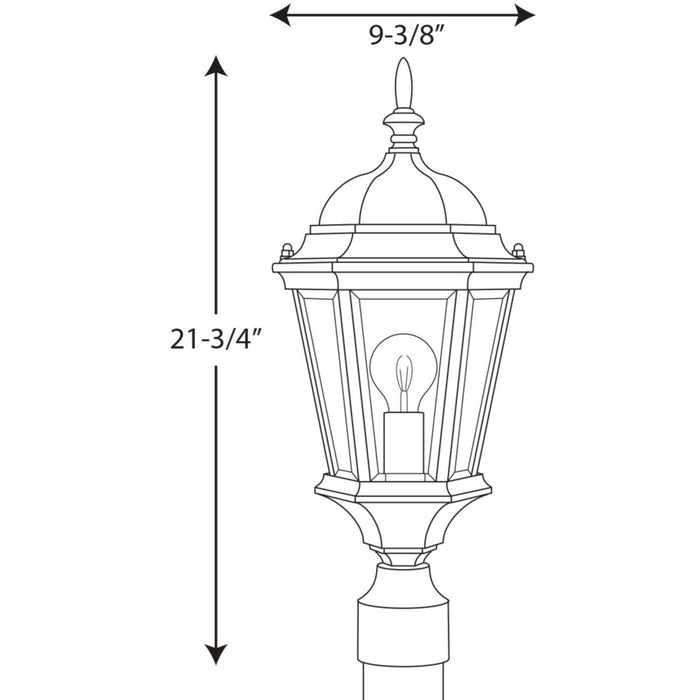 One Light Post Lantern from the Welbourne collection in Textured White finish