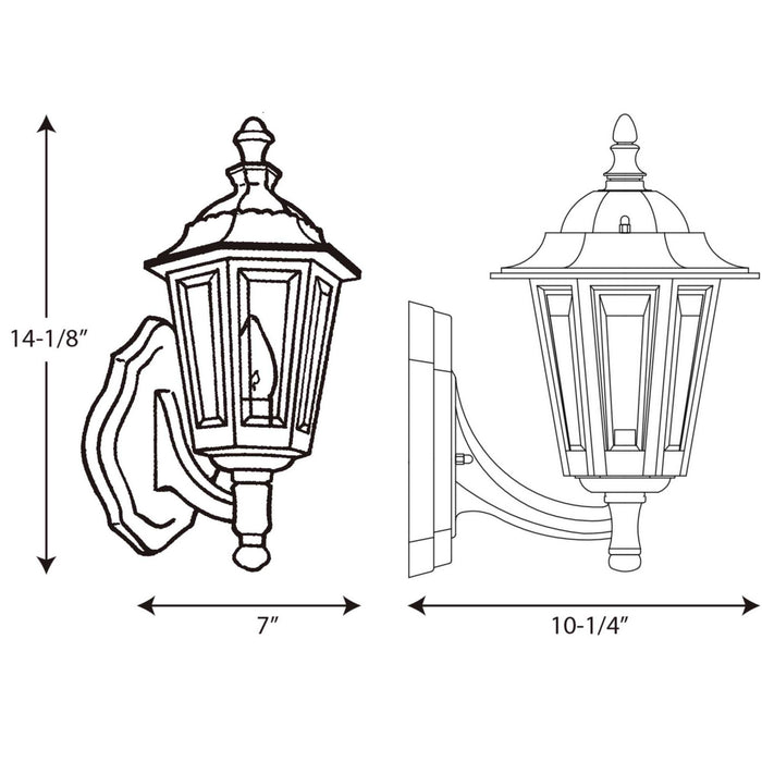 One Light Wall Lantern from the Cast Lantern collection in Black finish