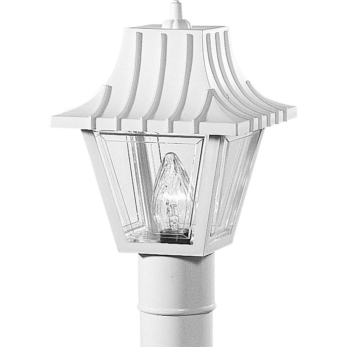 One Light Post Lantern from the Mansard collection in White finish