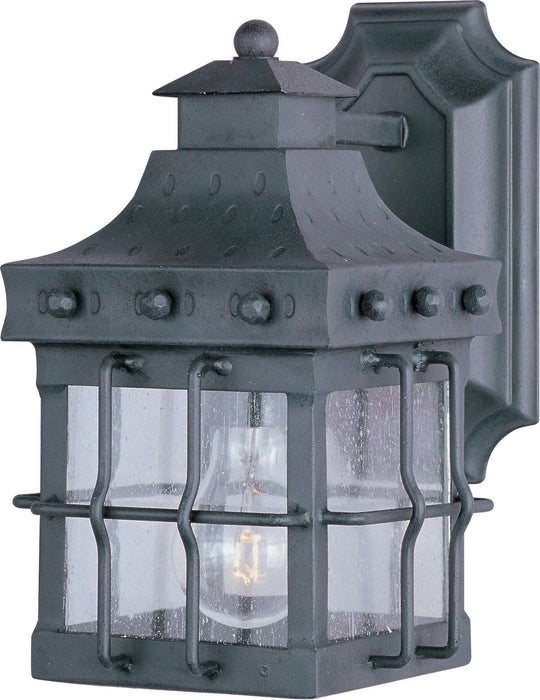 One Light Outdoor Wall Lantern from the Nantucket collection in Country Forge finish
