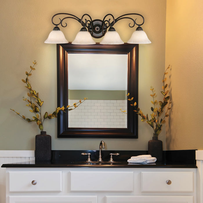 Four Light Bath Vanity from the Homestead collection in Rubbed Bronze finish