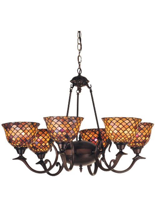 Meyda Tiffany - 74043 - Six Light Chandelier - Fishscale - Antique