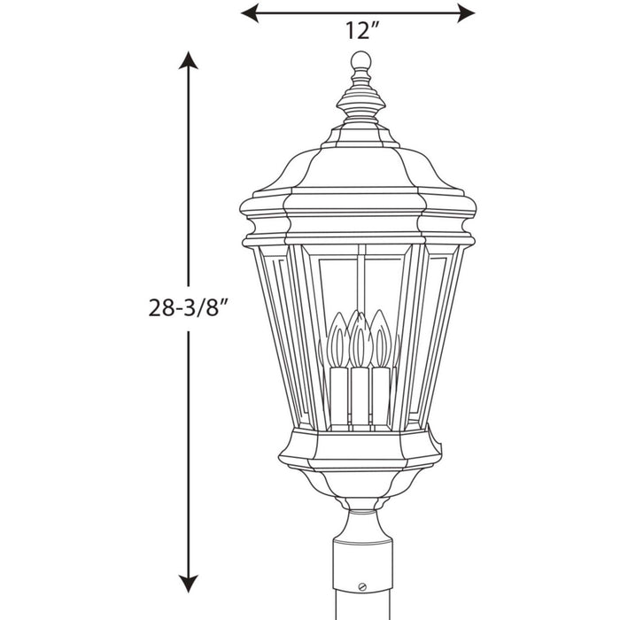Four Light Post Lantern from the Crawford collection in Oil Rubbed Bronze finish