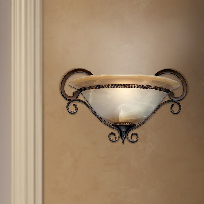 One Light Wall Sconce from the Meridian collection in Golden Bronze finish