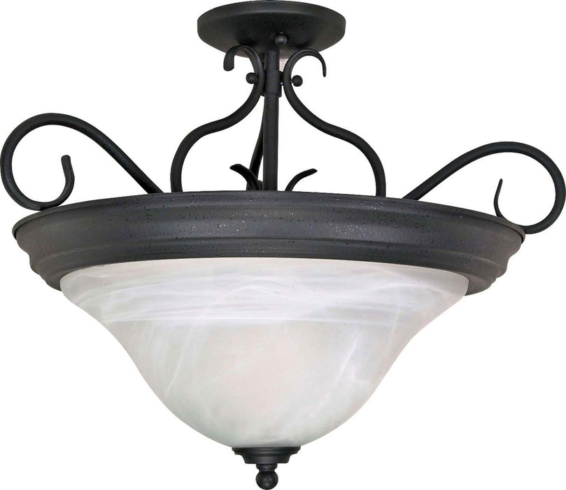 Nuvo Lighting - 60-384 - Three Light Flush Mount - Castillo - Textured Black