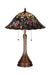 Meyda Tiffany - 14574 - Two Light Table Lamp - Tiffany Peacock Feather - Craftsman Brown