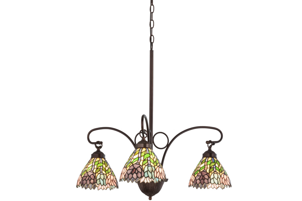 Meyda Tiffany - 16102 - Three Light Chandelier - Wisteria - Mahogany Bronze