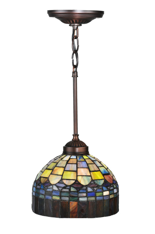 Meyda Tiffany - 18944 - One Light Mini Pendant - Tiffany Candice - Green/Blue Pbag