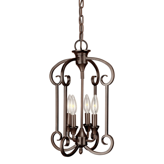 Forte - 7000-04-32 - Four Light Foyer Pendant - Antique Bronze