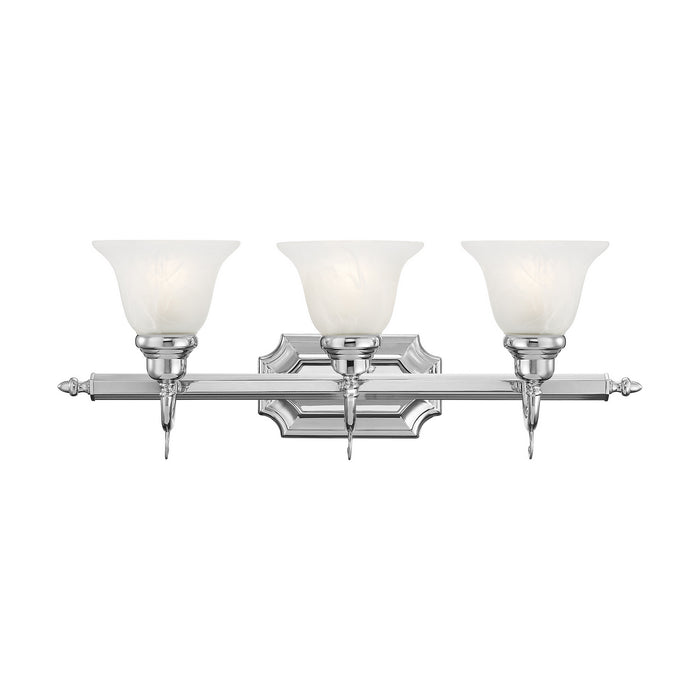 Three Light Bath Vanity from the French Regency collection in Polished Chrome finish