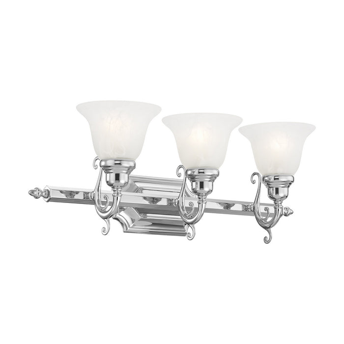 Three Light Bath Vanity from the French Regency collection in Polished Chrome finish