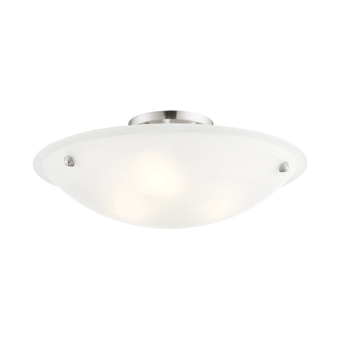 Three Light Ceiling Mount from the Oasis collection in Brushed Nickel finish