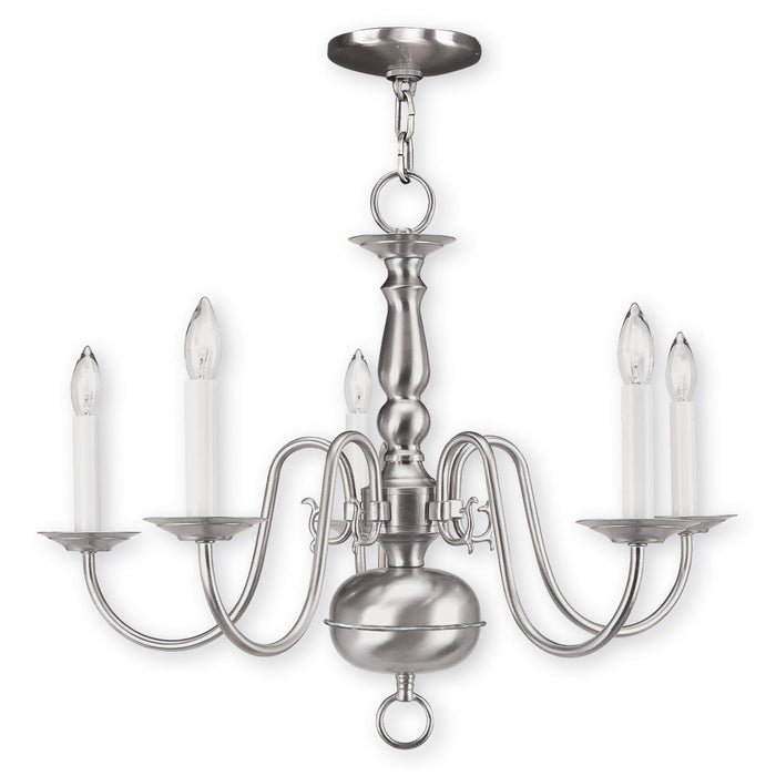 Livex Lighting - 5005-91 - Five Light Chandelier - Williamsburgh - Brushed Nickel