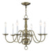 Livex Lighting - 5006-01 - Six Light Chandelier - Williamsburgh - Antique Brass