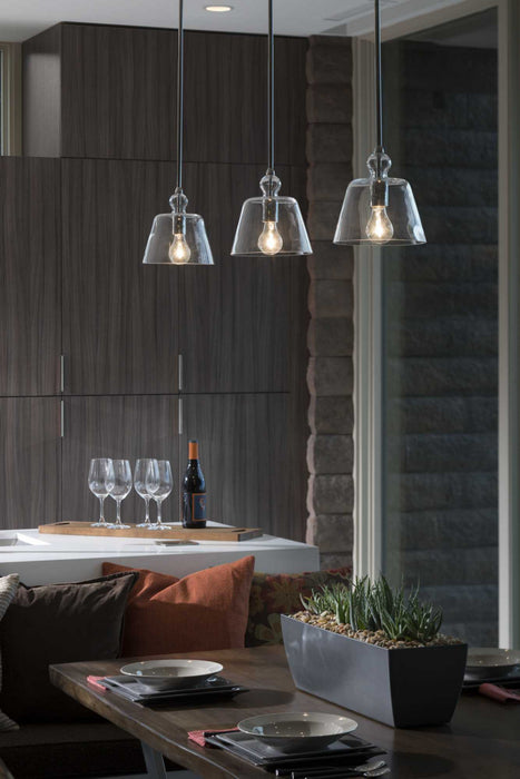 One Light Mini Pendant from the Glass Pendants collection in Polished Nickel finish