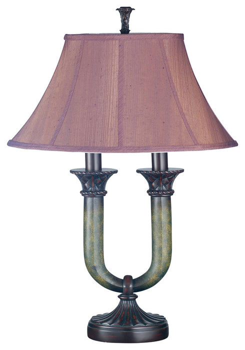 Meyda Tiffany - 66032 - Two Light Table Lamp - Cypress - Antique Copper