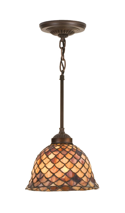 Meyda Tiffany - 98821 - One Light Mini Pendant - Fishscale - Antique