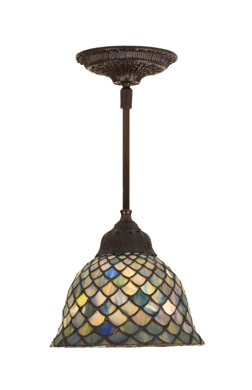 Meyda Tiffany - 98823 - One Light Mini Pendant - Fishscale - Green/Blue