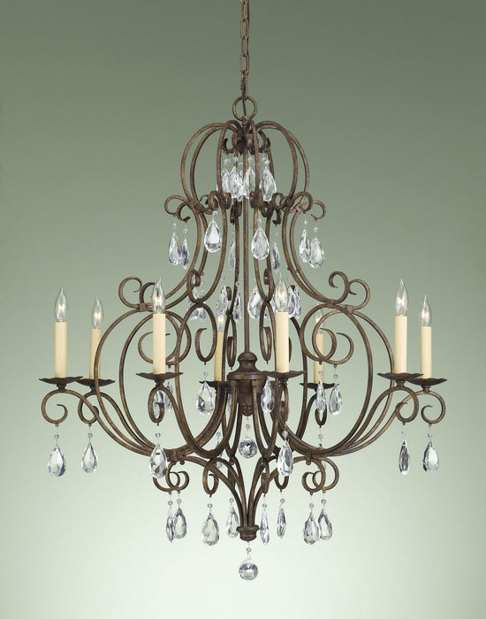 Eight Light Chandelier from the Chateau collection in Mocha Bronze finish