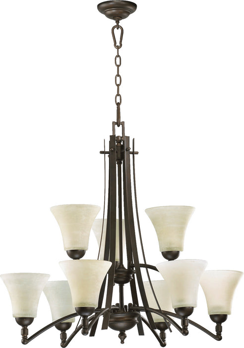 Quorum - 6177-9-86 - Nine Light Chandelier - Aspen - Oiled Bronze