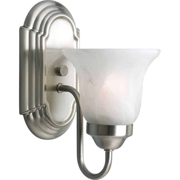 Progress Lighting - P3051-09 - One Light Bath - Alabaster Glass - Brushed Nickel