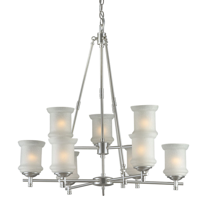 Forte - 2180-09-55 - Nine Light Chandelier - Family Number 415 - Brushed Nickel