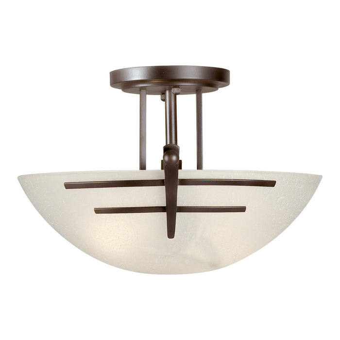 Forte - 2231-02-32 - Two Light Semi Flush Mount - Family Number 262 Antique Bronze - Antique Bronze