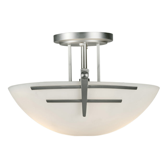 Forte - 2231-02-55 - Two Light Semi Flush Mount - Family Number 262 Brushed Nickel - Brushed Nickel