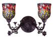 Meyda Tiffany - 36911 - Two Light Wall Sconce - Red Rosebud - Bronze