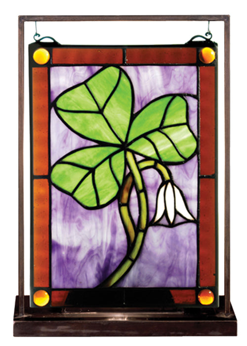 Meyda Tiffany - 50036 - One Light Mini Tabletop Window - Shamrock - Timeless Bronze