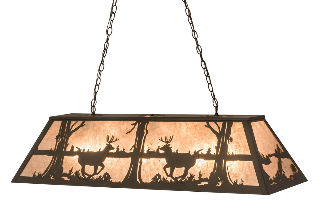 Meyda Tiffany - 50123 - 11 Light Pendant - Deer At Lake - Antique Copper